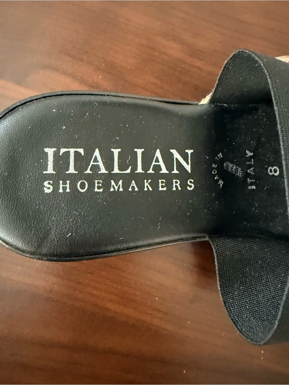 Italian Shoemakers Black Slide Sandals with Leopard-Print Strap - Picture 4 of 4